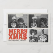 Merry Xmas Funky Groovy Foto Kerstmis Kaart (Voorkant)