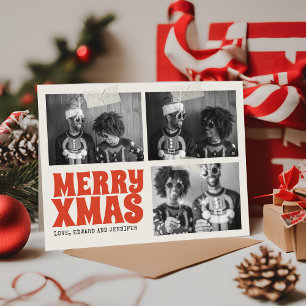 Merry Xmas Funky Groovy Foto Kerstmis Kaart