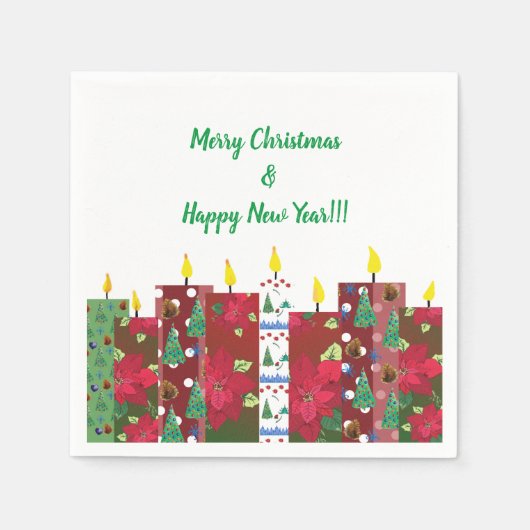 Merry Xmas< Gelukkig Nieuwjaar Servet (Voorkant)