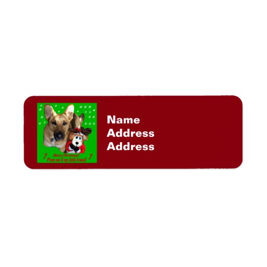 Merry Xmas German Shephed Return Address Labels (Voorkant)