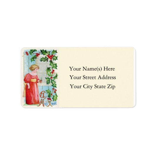Merry Xmas Girl  Adres Label (Voorkant)