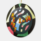 Merry Xmas Glas in lood Ball Round Ornament (Links)