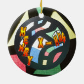 Merry Xmas Glas in lood Ball Round Ornament (Achterkant)