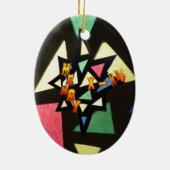 Merry Xmas Glas in lood Star Oval Ornament (Achterkant)