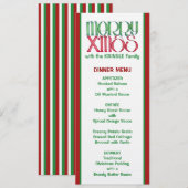 Merry X'mas Green Kerstmis Menu (Voorkant / Achterkant)