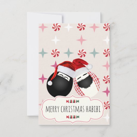 Merry Xmas HABIBI de heer Mrs Egg Card Kaart (Voorkant)
