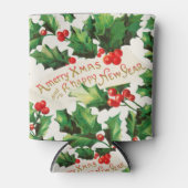 Merry Xmas & Happy New Year Holly Blikjeskoeler (Voorkant)