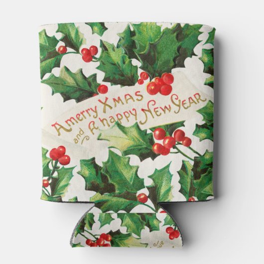 Merry Xmas & Happy New Year Holly Blikjeskoeler (Achterkant)