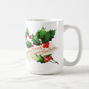 Merry Xmas & Happy New Year Holly Koffiemok