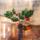 Merry Xmas & Happy New Year Holly Raamsticker (Vel 2)