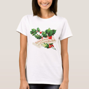 Merry Xmas & Happy New Year Holly T-shirt