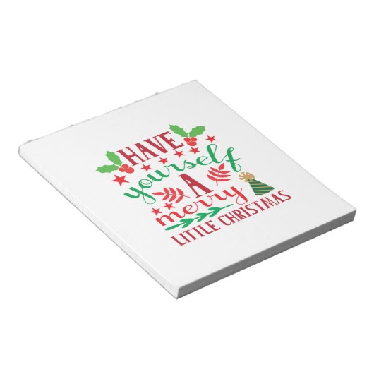 Merry Xmas heeft u een prettig kerstfeest Notitieblok (Schuin)