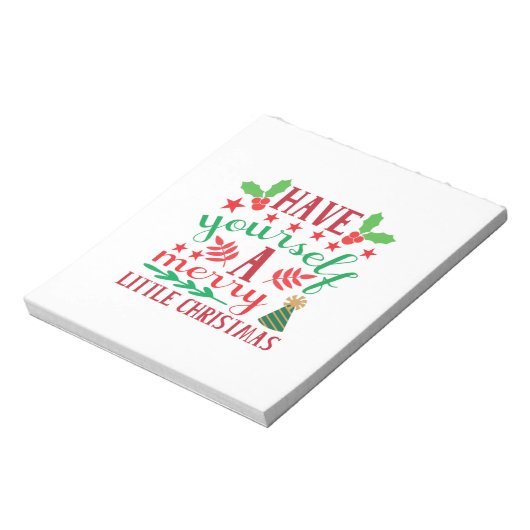 Merry Xmas heeft u een prettig kerstfeest Notitieblok (Linkerzijde)
