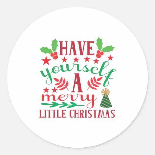 Merry Xmas heeft u een prettig kerstfeest Ronde Sticker (Voorkant)