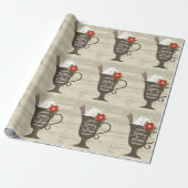 Merry Xmas Holiday Ice Cream Cadeaupapier (Uitgerold)