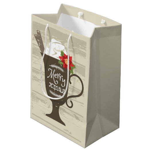 Merry Xmas Holiday Ice Cream Medium Cadeauzakje (Achterkant Gekanteld)