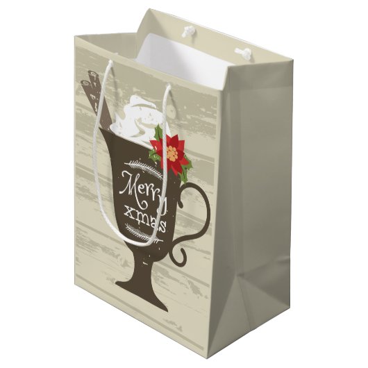 Merry Xmas Holiday Ice Cream Medium Cadeauzakje (Voorkant Gekanteld)
