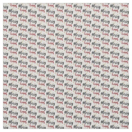 Merry Xmas Holiday Script Pattern Stof (Swatch)