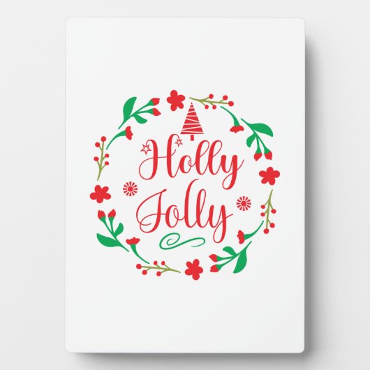 Merry Xmas Holly Jolly Fotoplaat (voorkant)