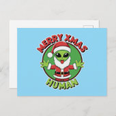 Merry Xmas Human Feestdagenkaart (Voorkant / Achterkant)