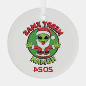 Merry Xmas Humans Glas Ornament (Achterkant)
