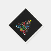 Merry Xmas Ice Hockey Christmas Tree Servet (Hoek)