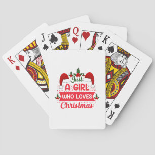 Merry Xmas is gewoon een meisje dat van Kerstmis h Pokerkaarten