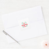 Merry Xmas It Is Christmas Time Vierkante Sticker (Envelop)