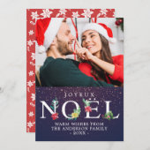 Merry Xmas Joyeux NOEL Greeting Photo Feestdagenkaart (Voorkant / Achterkant)