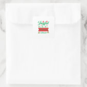 Merry Xmas Joyful Merry Blessed Vierkante Sticker (Tas)