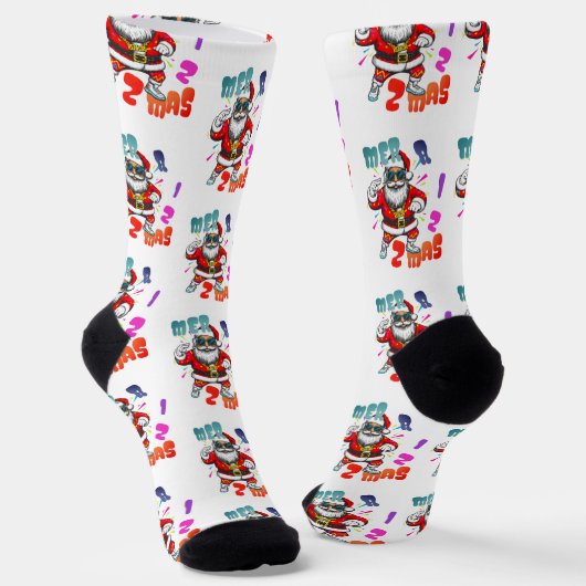 Merry Xmas - Kerstmis Rizz grappige Kerstman Sokken (Gebogen)