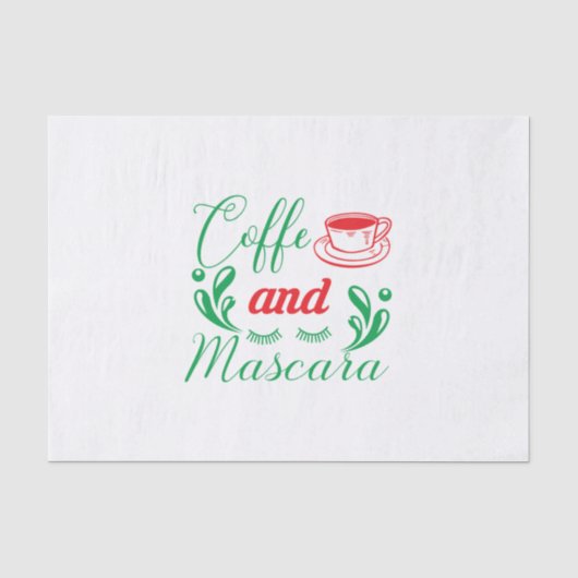 Merry Xmas koffie en Mascara Tissuepapier (Voorkant)