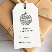Merry Xmas Label van de Gift aan van met kerstbal Cadeaulabel