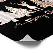 Merry Xmas Leopard Cheetah Buffalo Pink Plaid Chri Poster (Hoek)