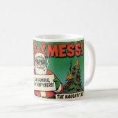 Merry Xmas Mess Funny Christmas Mug - Naughty Sant Koffiemok (Voorkant rechts)
