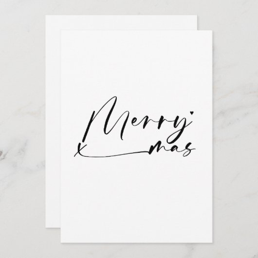 Merry Xmas - minimalistic typography card Feestdagenkaart (Voorkant / Achterkant)