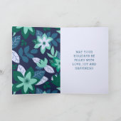 Merry Xmas Moderne Botanische Kerstmis Feestdagen Kaart (Binnen)