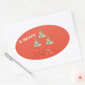 Merry Xmas Ovale Sticker (Envelop)