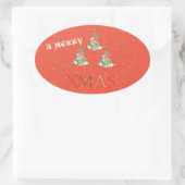 Merry Xmas Ovale Sticker (Tas)
