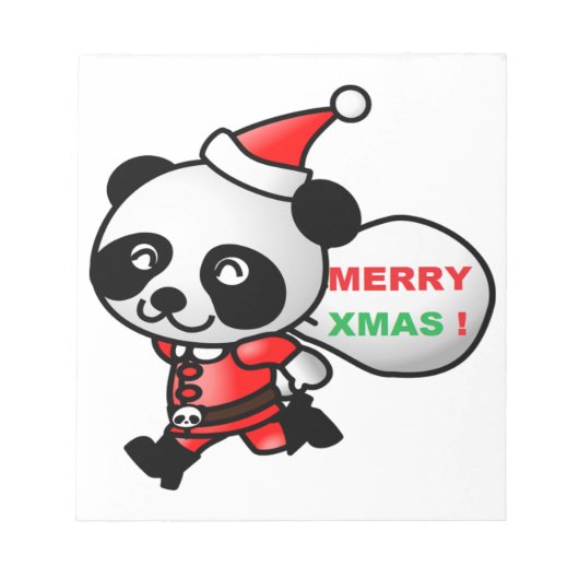 "MERRY XMAS" PANDA BEER SANTA NOTITIEBLOK (Voorkant)