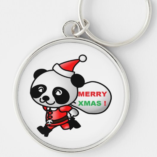 "MERRY XMAS" PANDA BEER SANTA SLEUTELHANGER (Voorkant)