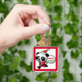 "MERRY XMAS" PANDA BEER SANTA SLEUTELHANGER (Hand)