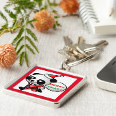 "MERRY XMAS" PANDA BEER SANTA SLEUTELHANGER (Zijkant)