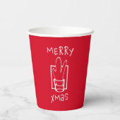 Merry Xmas Papieren Bekers (Achterkant)