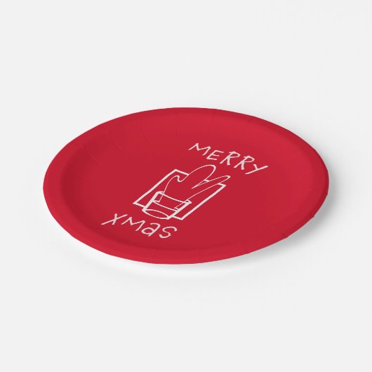 Merry Xmas Papieren Bordje (Gekanteld)