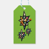 Merry Xmas Patroonsterren CadeauLabels (Voorkant)