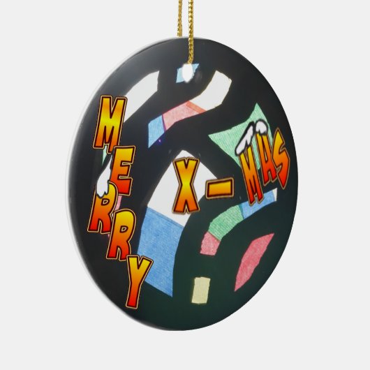 Merry Xmas Pattern-Ornament Keramisch Ornament (Rechts)