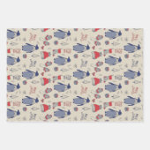 Merry Xmas Penguin Christmas Petten Handschoenen P Inpakpapier Vel (Voorkant 2)