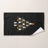 Merry Xmas Penguin-kerstboomverlichting Handdoek (Handdoek)