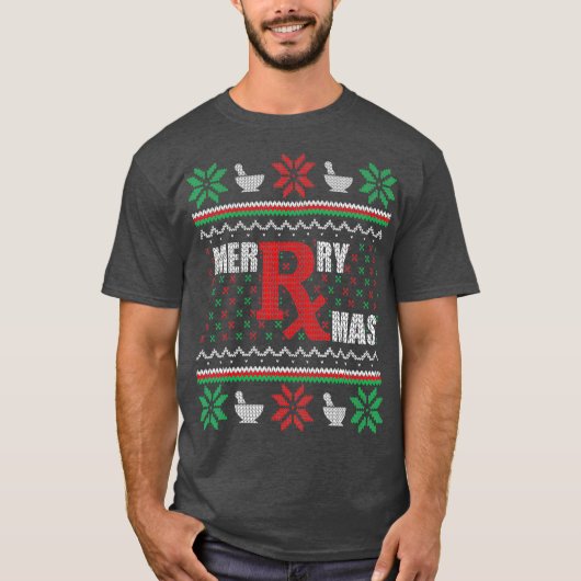 Merry Xmas Pharmacist Ugly KerstSweater T-shirt (Voorkant)